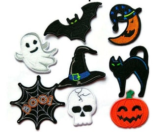 Halloween patches. Embroidered patches for Halloween. Iron on, Sew on