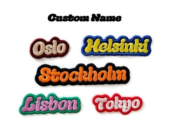 Custom Embroidered Name - 0,82"H. Custom Name Tags. Personalized Name Patch. Iron on. Sew on.