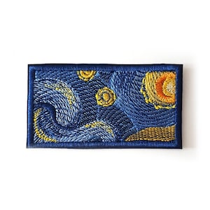 Patch Vincent van Gogh, patch Work &quot;The Starry Night&quot; machine embroidery, Iron on patch, Sew on patch.