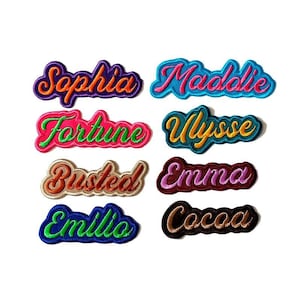 Custom Embroidered Name - 1,3"H. Custom Name Tags. Personalized Name Patch. Iron on. Sew on.