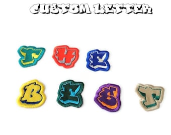 Custom Graffiti Letter, Embroidered Patches, Sew On, iron on.