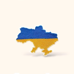 Ukraine gestickter Aufnäher, gestickte Landkarte, gestickte Flagge, Aufnäher, zum Aufbügeln, Aufnähen