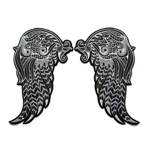 Big Embroidered angel wings  patch. Embroidered wings patches. Big wings patches, 7,87" H. Iron on, Sew on
