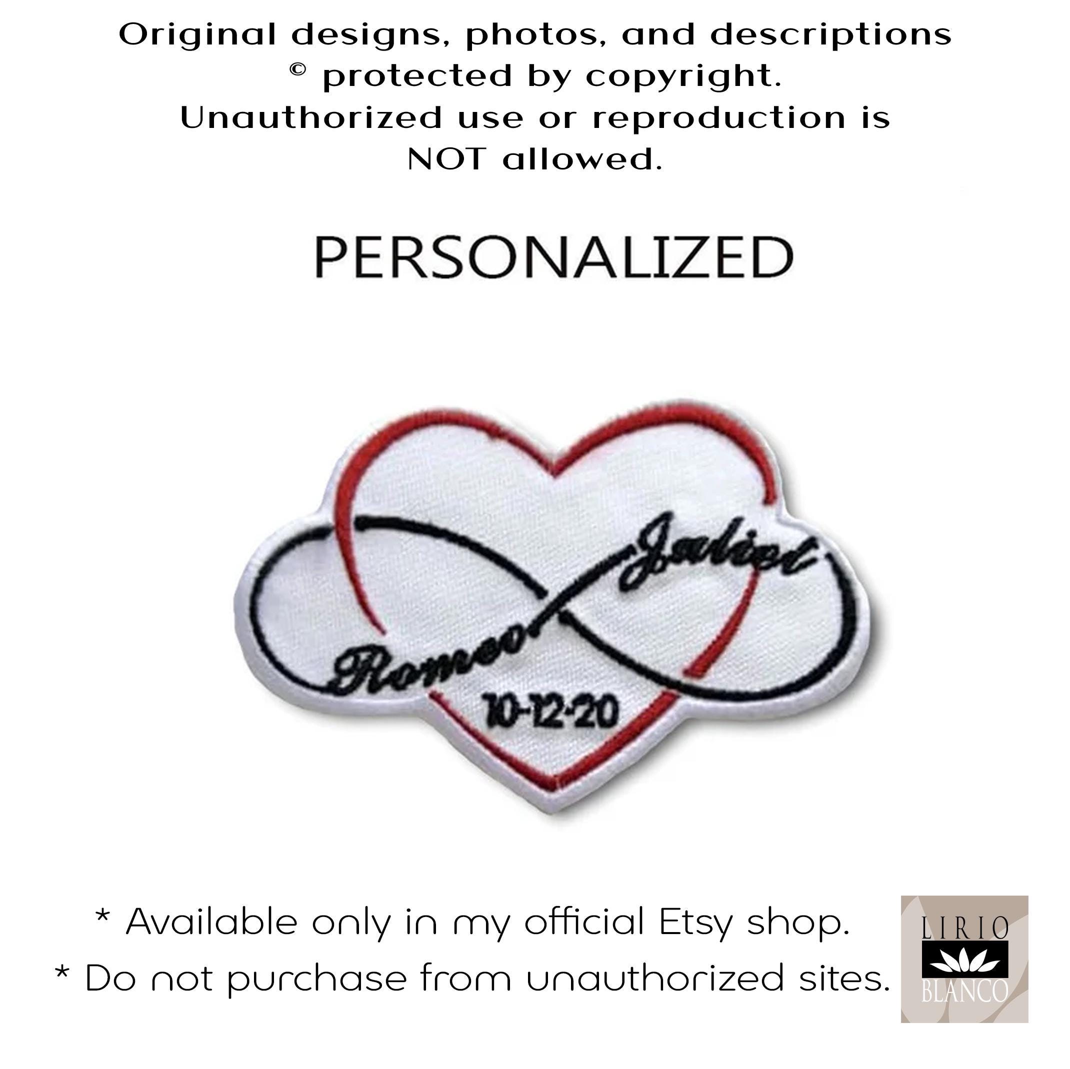 Custom Patch for Couples. Infinity Symbol Patch, Date. Heart Patch ...