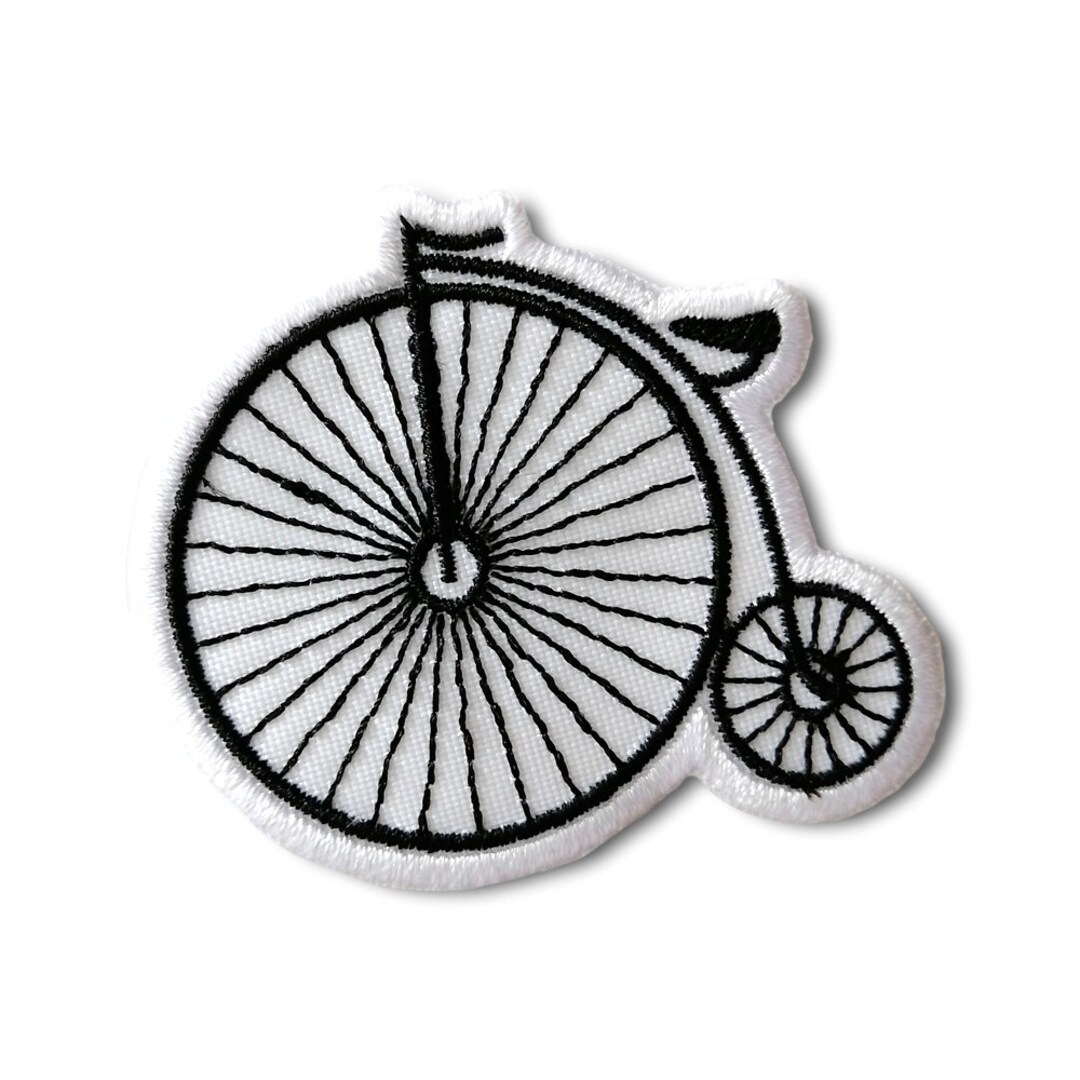 Retro Bike Patch, Patch Bici, Monochrome Black and White, Iron On, Sew On Etsy