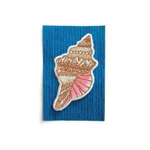 Sea Conch Embroidered Patch. Embroidered Sea Shell Patch. Sew On. Iron ...