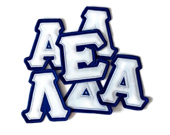 Greek letter, Custom letter embroidered patch, Hat letter monogram patch, 3"H, Sew on