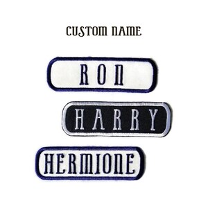 Custom Embroidered Name. Custom Name Tags. Personalized Name Patch. Custom text. Iron on. Sew on. Hook and loop