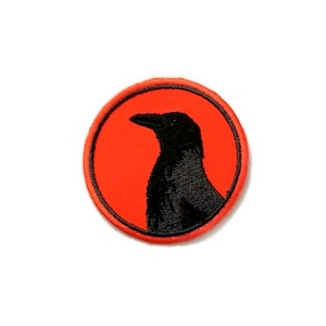 Raven Embroidered Patch. Wild animal iron on patch