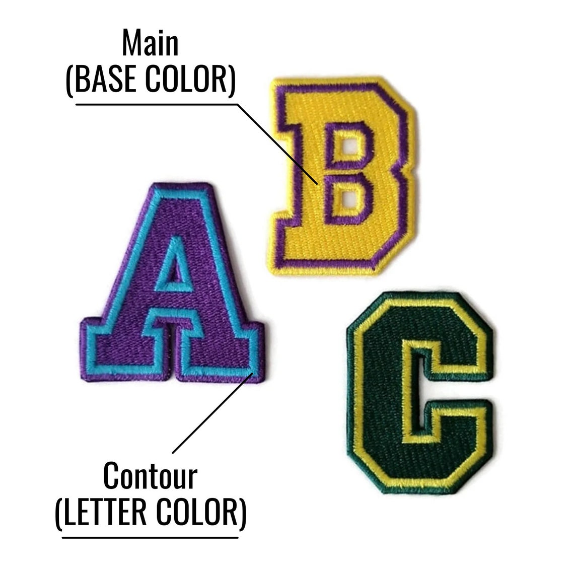 Sports Font Letter Patch, Custom Letter Embroidered Patches. H 2,36in ...