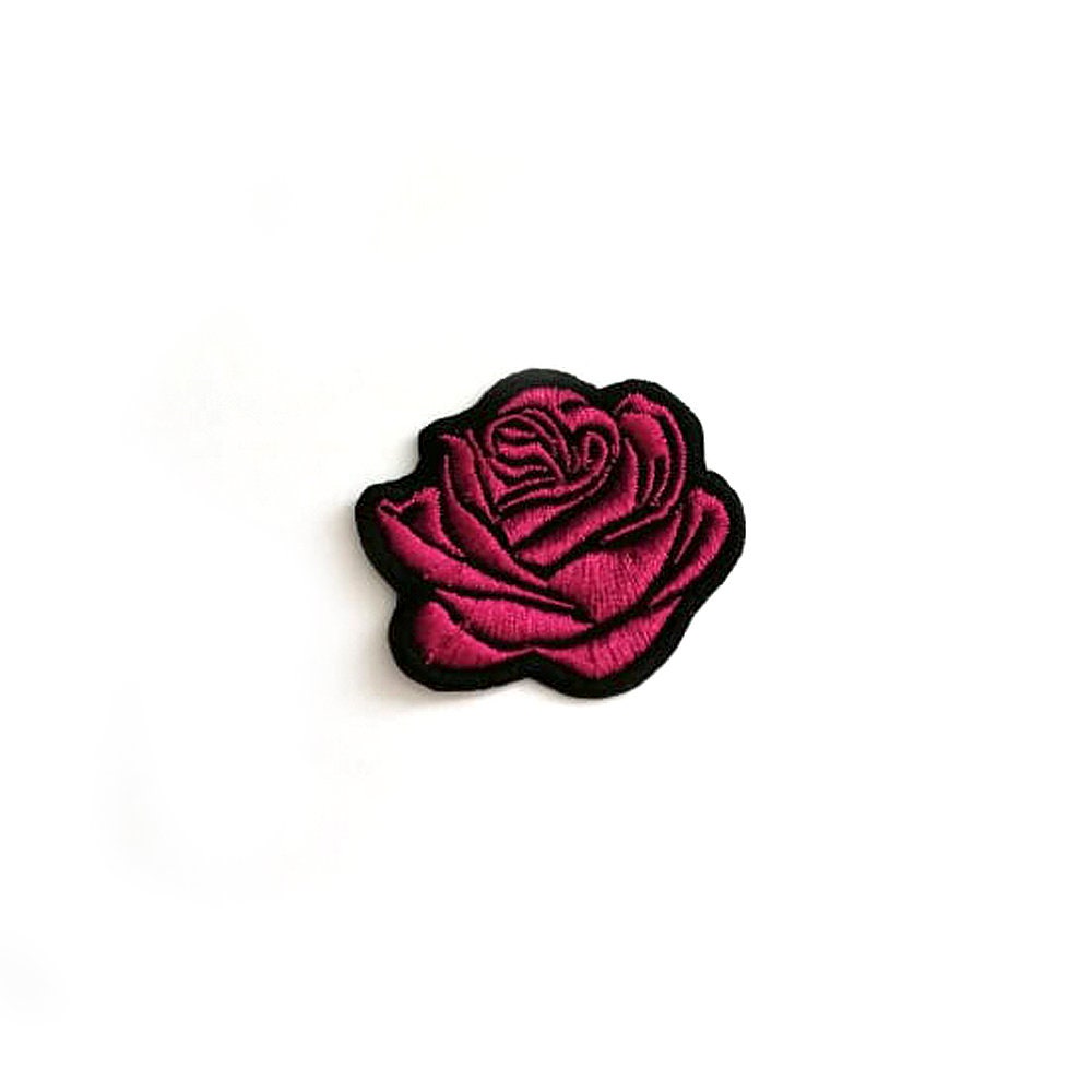 Aufbügel-Patch "Pflaumenblüte & Rose" – Selbstklebend, Mit Glitzerfäden (36x19 Cm)