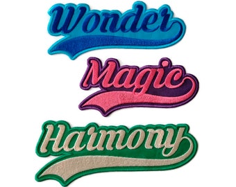 Patch de nome bordado personalizado - ~3 polegadas de altura, patch de nome estilo beisebol, patch de nome esportivo estiloso, patch bordado para passar a ferro