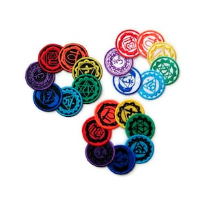 Chakras patches. Seven chakras. Set of Chakras. 2in/5cm. Sew on, Iron on