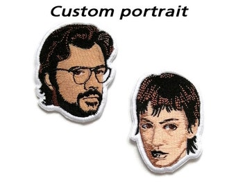 Custom portrait embroidery, realistic face embroidery, custom photo embroidery, iron on, gift patch