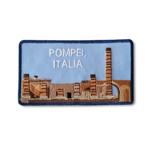 POMPEI ITALY embroidered patch, machine embroidered backpack patch, city landscape patch