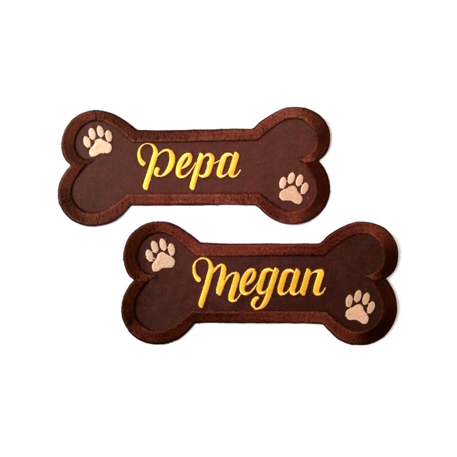 Dog Name Patch Customizable Pet Name Bone Embroidered Patch Etsy