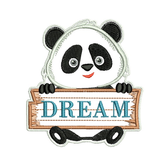 Embroidered Custom Panda Patch for Clothes, Backpack, Custom Name