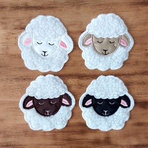 Sheep patch, Sheep-cloud embroidered patch, Patch for jacket, Embroidered sheep patch for blankets, for kids room. SEW ON