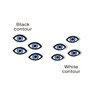 Benda sull'occhio che vede tutto, benda sull'occhio di Dio. Piccoli occhi malvagi. Da stirare, da cucire. Confezione da 2, 4, 6, 8, 10, 100 unità.