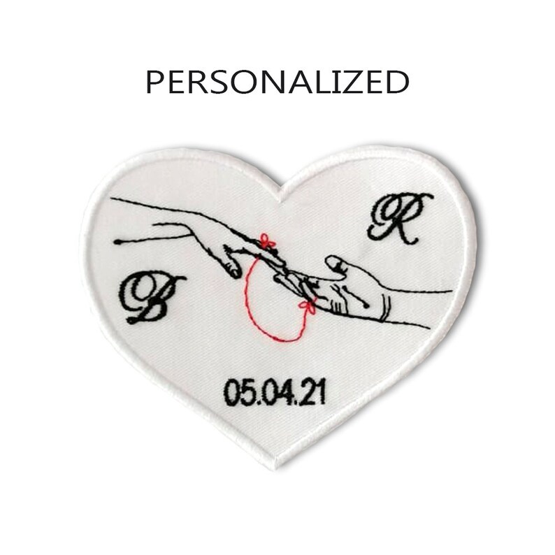 Custom Patch for Couples. Red Thread of Luck. Heart Patch. Iron Sew On ...