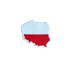 Poland embroidered patch, Embroidered map, embroidered flag, country embroidery, iron on, sew on patch