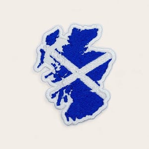Patch da Bandeira da Escócia – Patch Bordado do Mapa da Escócia – Patch da Bandeira Escocesa – Patch de Viagem – Patch Termocolante – Presente para Viajantes