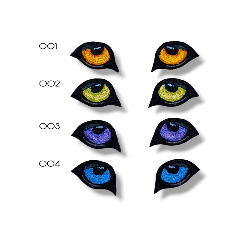 Wolfsaugen Patches. Wolf Augenklappe. Augen Aufnäher, Aufbügeln, aufnähen. Größe W 3 cm. 2 Patches inklusive Bild 1
