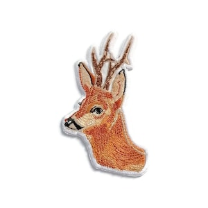 Realistic embroidered deer patch, machine embroidered animal patch, iron on animal patch