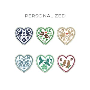 Initials patch for couples, personalizable heart patch, Love Patch, Sew on, Iron on, H 2,75 in