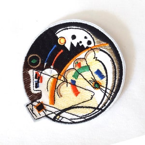 Wassily Kandinsky patch embroidery, Transverse Line patch, modern embroidery. Sew on.