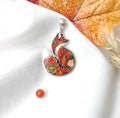 Fox Cloisonne Enamel Pendant Georgian Enamel Hot Enamel Cute Fox Necklace Finest Silver 925 product logo