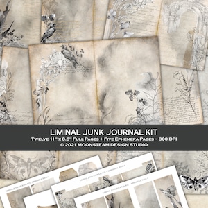 Gothic Junk Journal Kit, Haunted Halloween, Ephemera (Digitaler Download)