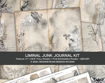 Gothic Junk Journal Kit, Haunted Halloween, Ephemera (Digital Download)