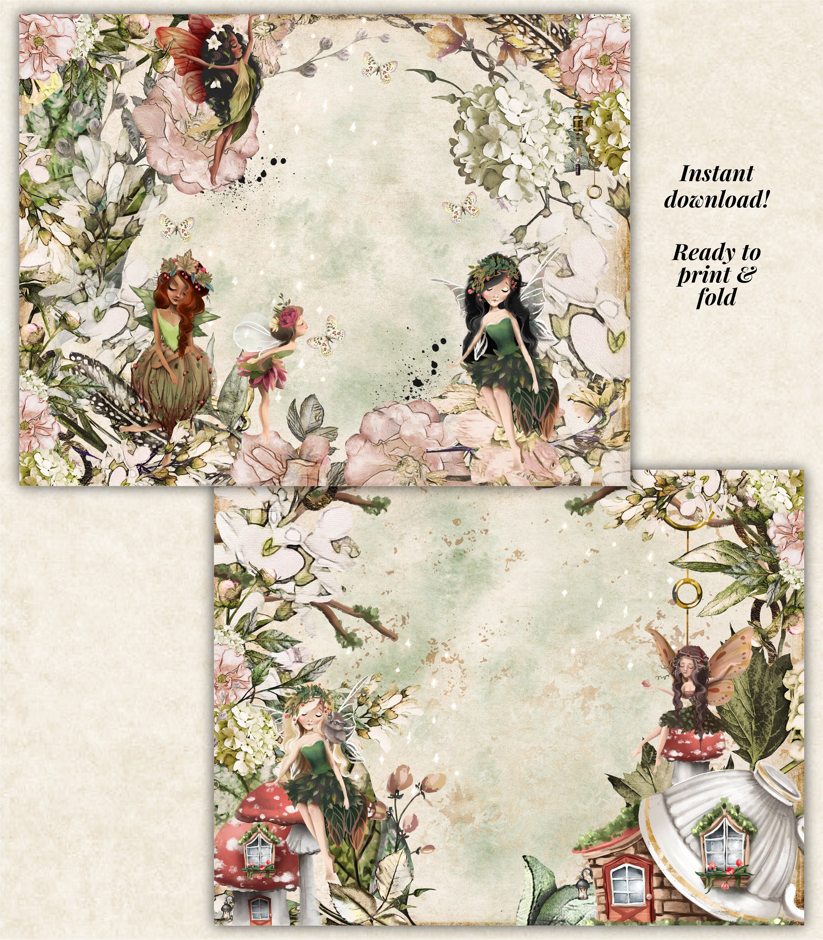 Fairy Junk Journal Printable Kit, Ephemera, Fantasy Theme (digital ...
