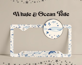Ocean Decor License Plate Frame: Aluminum Car Accessories