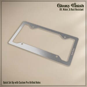 back view of aluminum license plate frame