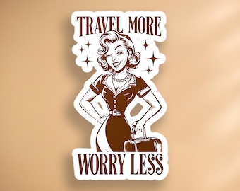 Coquette Flight Attendant Sticker: Travel More, Worry Less