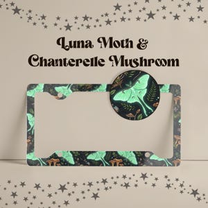 Luna Moth License Plate Frame, Enchanted Forest Car Decor, Whimsical Insect Accessory