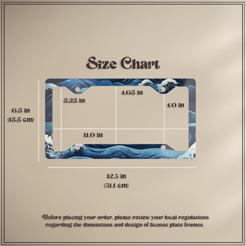 Rear view of the lightweight, weather-resistant aluminum plate cover, showing its slim profile and smooth backing for a secure, rattle-free fit.