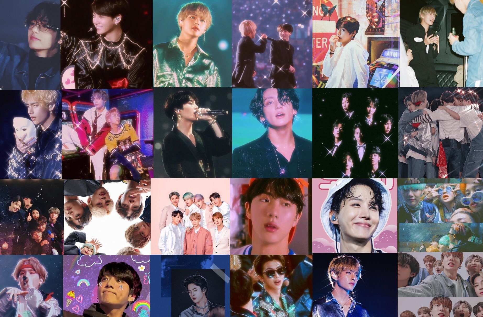 BTS kpop aesthetic collage kits physical images 40/60/80/100 | Etsy