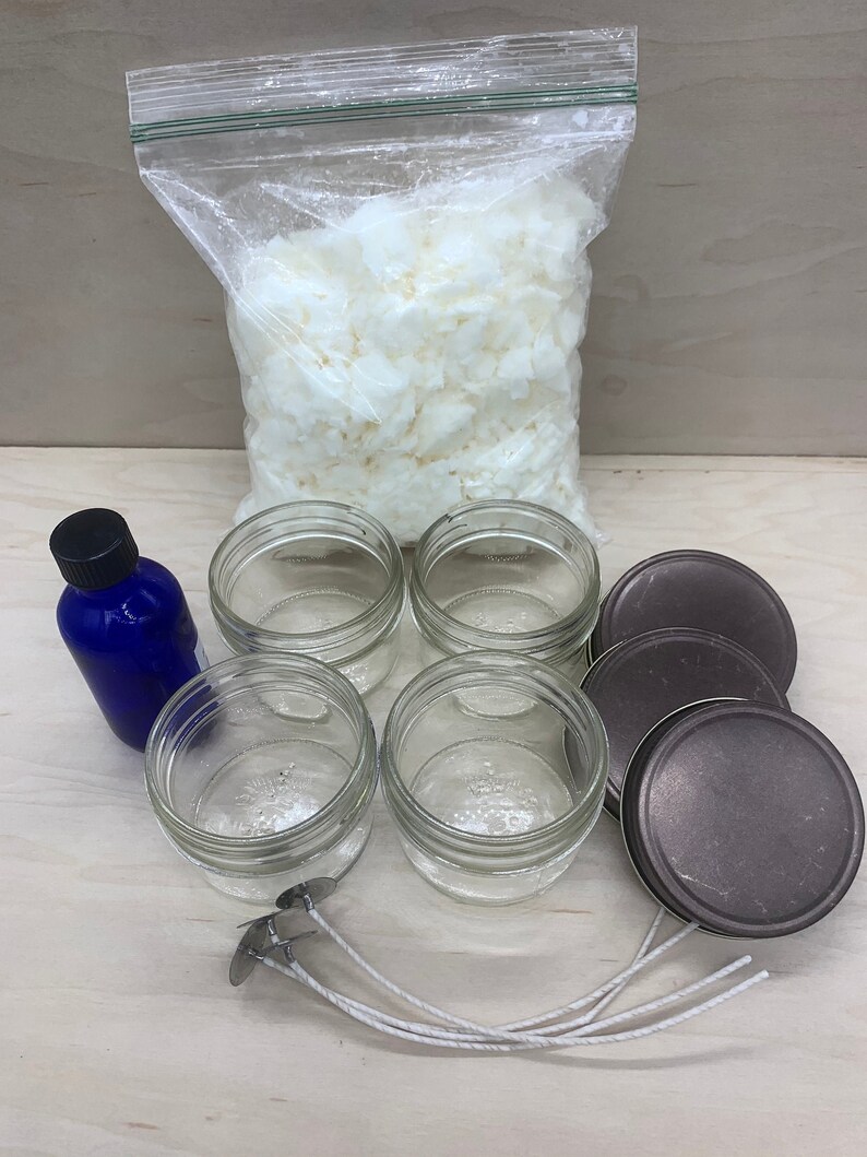 Make your own soy candles with essential oil Handmade Gift Idea Everything you need to make 4 candles DIY Candle Making Set