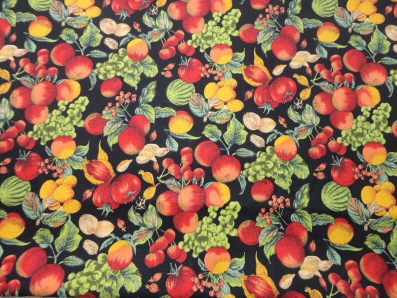 Cotton Fabric with Fruit Design Tropical Trading for Hobby Etsy