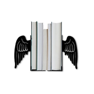 Metal Book Holder, Angel Wings Figured Bookends, Decorative Bookshelf