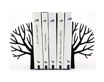 Metal Tree Figure Bookends, Metal Decor, Book Holder, Best Gift Ever, Home Decor