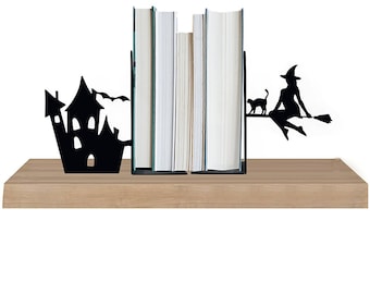 Metal Book Holder, Witch Figure Book Support, Decorative Bookshelf