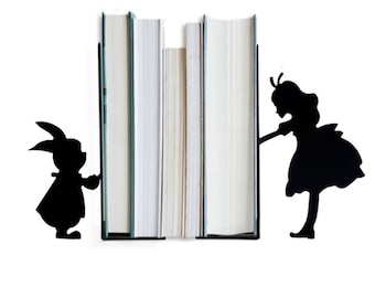 Soporte para libros con figuras de Alicia en el País de las Maravillas, estantería decorativa