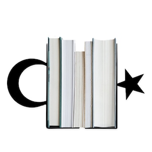 Metal Book Support, Moon Star Figured Bookends, Decorative Bookshelf