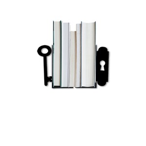 Metal Book Support, Lock and Key Figured Bookends, Decorative Bookshelf