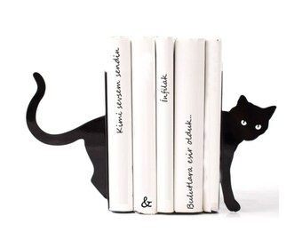 Metal Cat Bookends, Metal Decor, Best Gift Ever, Cat Decor