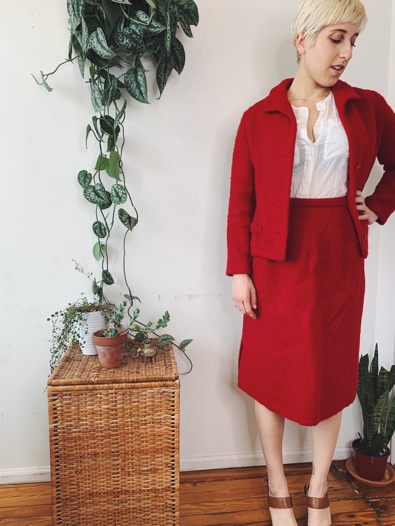 1960s Red Two Piece Vogue Suit